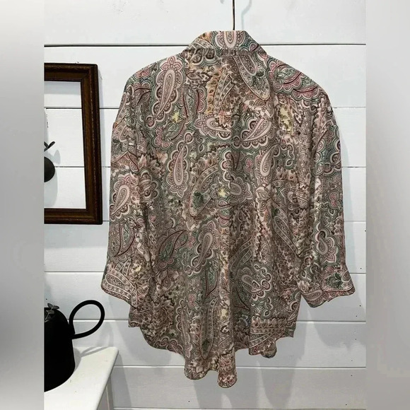 CUPIO Paisley button down shirt size Xl - Picture 8 of 10